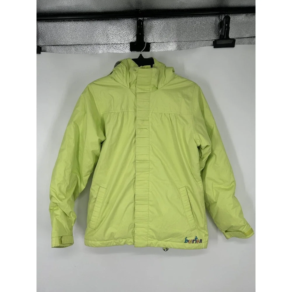 Burton Snowboard Ski Snow Winter Insulated Jacket Girls Large 14/16‎ Neon Hooded